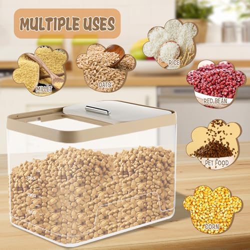 CIEOVO 2 Pack Airtight Dog Food Storage Container, 10Lbs Clear Pet Dog