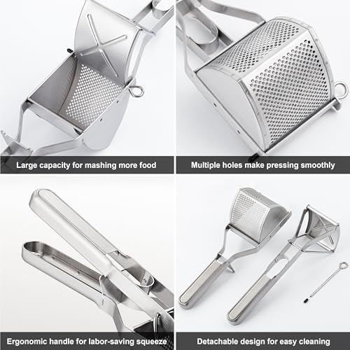 MyLifeUNIT Potato Ricer, Stainless Steel Potato Masher & Squeezer
