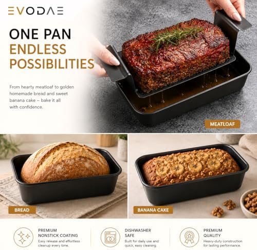Meat Loaf Pan with Drain Tray, Nonstick Meatloaf Pan with Insert