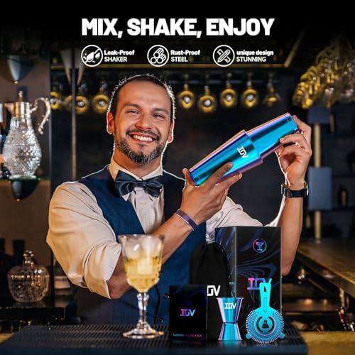 IOV Boston Cocktail Shaker Bar Set, Bartender Kit Drink Mixer Set with