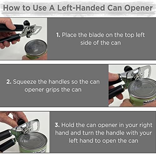 Lefty’s Left Handed Can Opener - Premium Design Black Heavy duty
