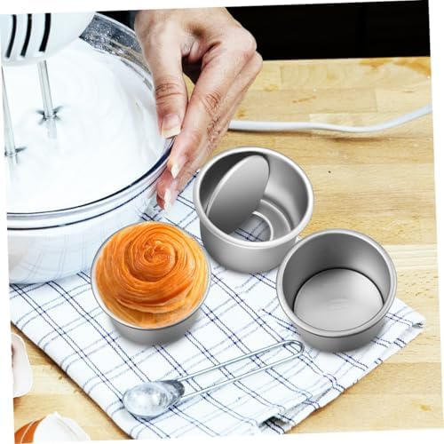 5Pcs 2-Inch Round Cake Pans with Removable Bottoms, Small Aluminum