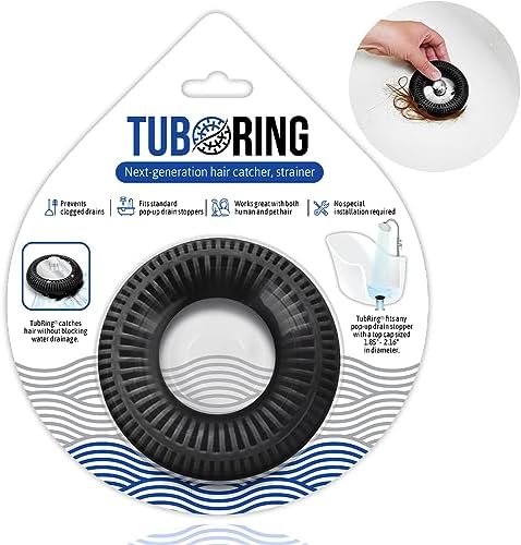 TubRing & SinkRing Black Combo – Bathroom Drain Hair Catcher Set for