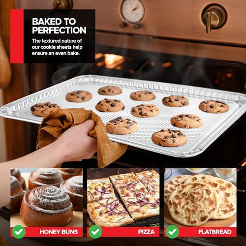 Stock Your Home Aluminum Pans Cookie Sheet Baking Pans (30 Pack)