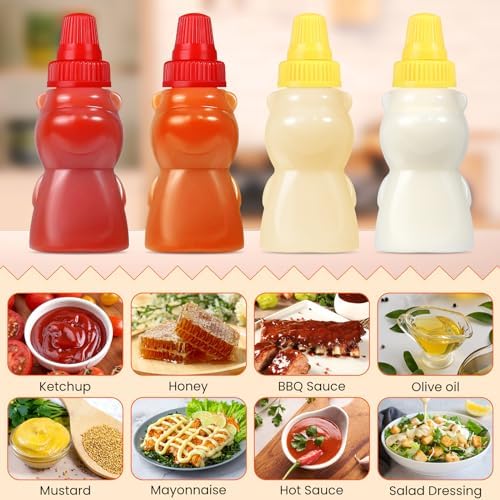 4 Pieces Mini Ketchup Bottle for Lunch Box, Lunch Box Accessories for