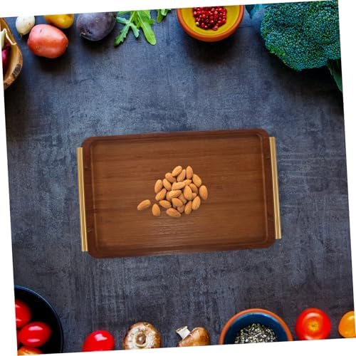 SOLUSTRE Wooden Serving Tray Rectangular Multi-Purpose Snack and Tea