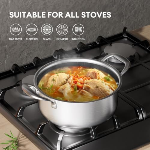 COOKER KING 7pcs Stainless Steel Cookware Set, Hybrid Pots and Pans