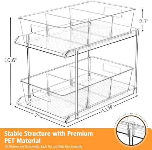 Fabspace 2-Tier Under Sink Organizers, 2 Packs