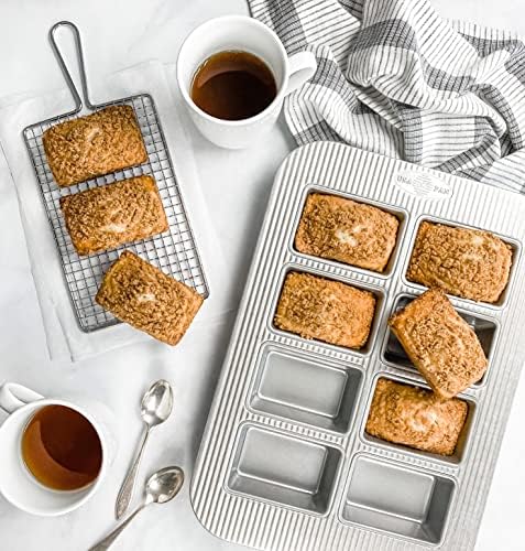 USA Pan Bakeware Nonstick Mini Loaf Pan, 8-Well