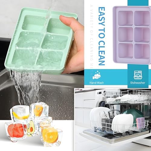 3Pcs Ice Cube Tray,Each Cube 2 oz(60ml) Baby Food Freezer