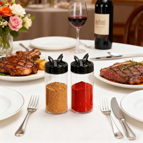 35 Pcs 8.7 oz Plastic Spice Jars with Labels and Pen Clear Kitchen