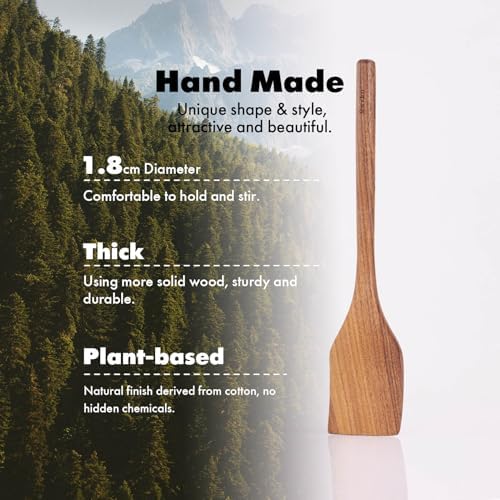 Acacia Wood Utensils Set - Handmade Wooden Spoons for Cooking, 6-Piece