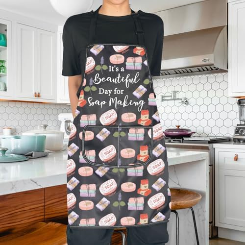 JNIAP Soap Making Gift It's a Beautiful Day for Soap Making Apron Soap