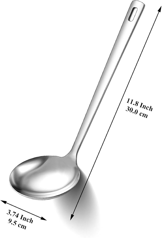 Berglander Stainless Steel Soup Ladle, 11.8" Durable Ladel Spoon - Image 2