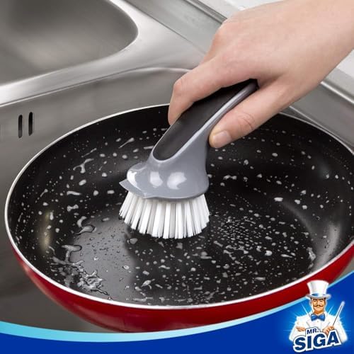 MR.SIGA Pot and Pan Cleaning Brush, 2 Pack, Gray
