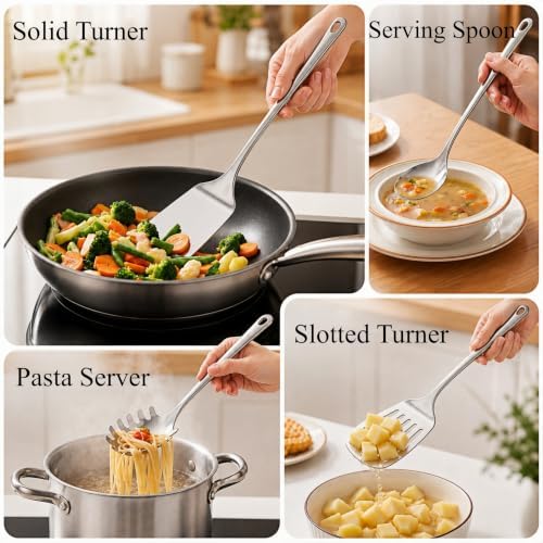 304 Stainless Steel Cooking Utensils Set, Stainless Steel Spatula &