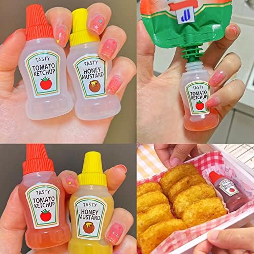 Niurewan 8 Pcs Mini Ketchup Bottles,25ml Condiment Squeeze