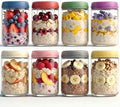18 OZ 8Pack Glass Overnight Oats Jars with Lids