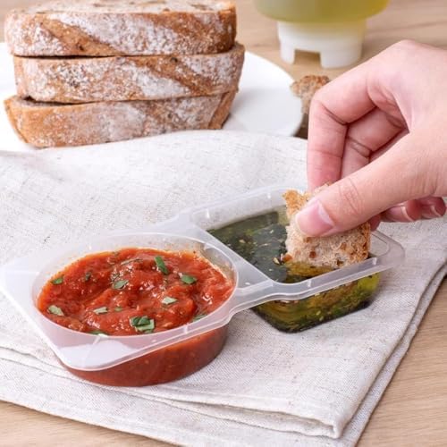 Lotusland 20PCS Double Compartment Condiment Container, Portable