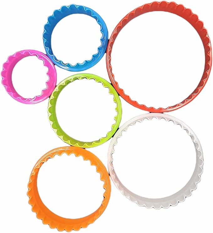 Handy Housewares 6pc Scalloped Biscuit/Cookie Dough Cutter Set, Round & Flower - Image 2