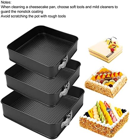 Tissting Cake Pan Set for Baking, 3Pcs Non stick Rectangle Springform