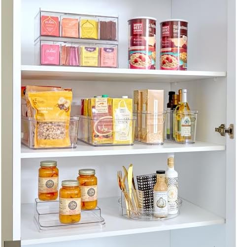 iDesign XL Tea Bag Organizer, Clear, 4-Section