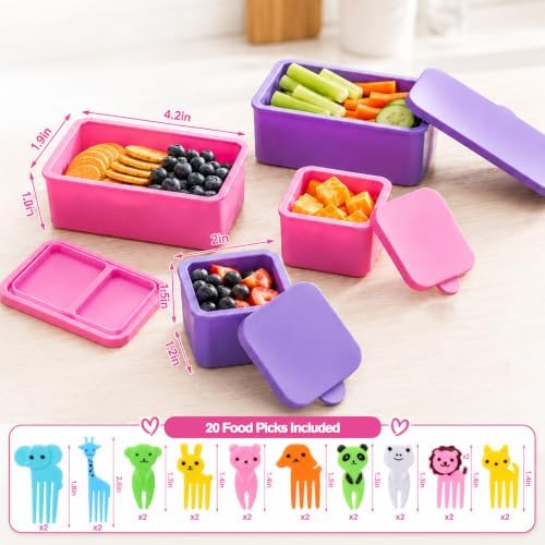 XANGNIER 4 Pack Silicone Lunch Containers Compatible with OmieBox