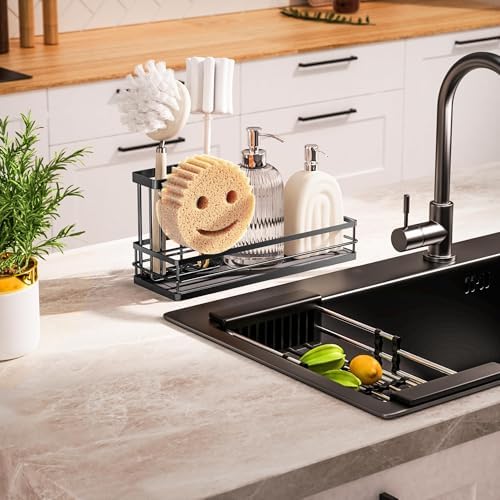 galasily Sink Caddy Organizer, Black