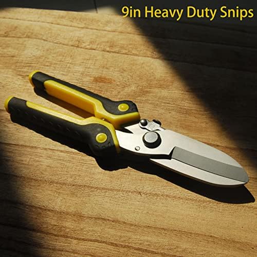 TOOLMAK 9 Inch Aviation Tin Snips, Heavy Duty Metal Cutter