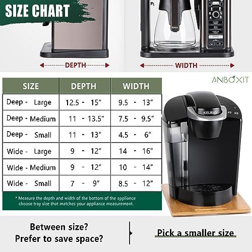 ANBOXIT Bamboo Appliance Slider for Coffee Maker