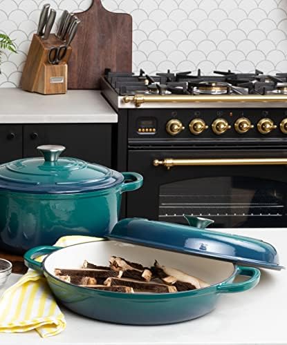 Larder & Vine 6-Piece Enameled Cast Iron Pan Cookware Sets, Includes