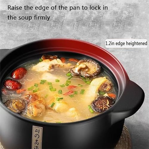 Clay Pot for Cooking, 1.7 Quart Ceramic Pot for Cooking with Lid