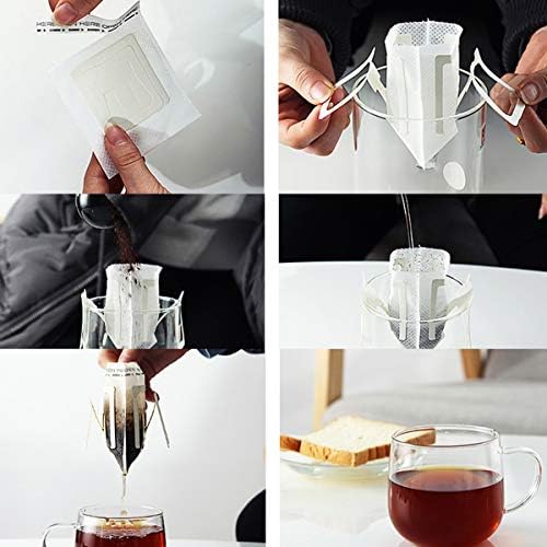 100Pcs Portable Coffee Filter Paper Hanging Ear Drip Coffee Bag Single