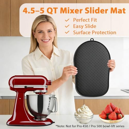 Aotto Mixer Slider Mat for KitchenAid, 4.5-5 Qt, Black