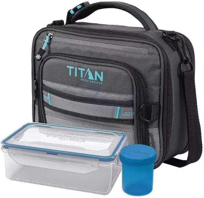Titan by Artic Zone Deep Freeze Lunch Bag, Grey/Blue