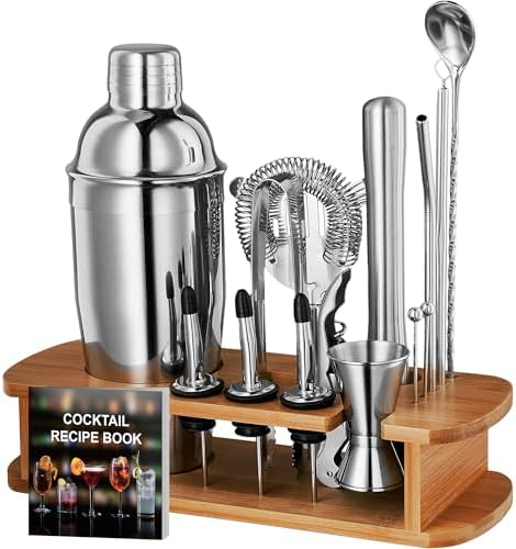 FineDine Stainless Steel Bar Set Cocktail Shaker Set Bartender Kit