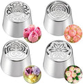 4 PCS Stainless Steel Extra Large Russian Piping Tips Set
