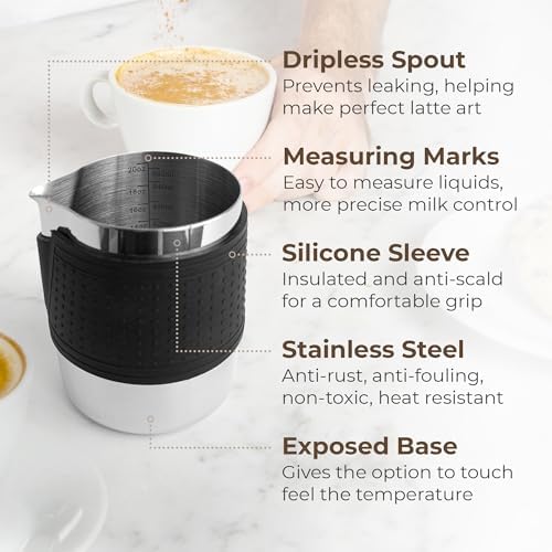 Kaffe Milk Frothing Pitcher (20oz / 600ml) - Stainless Steel
