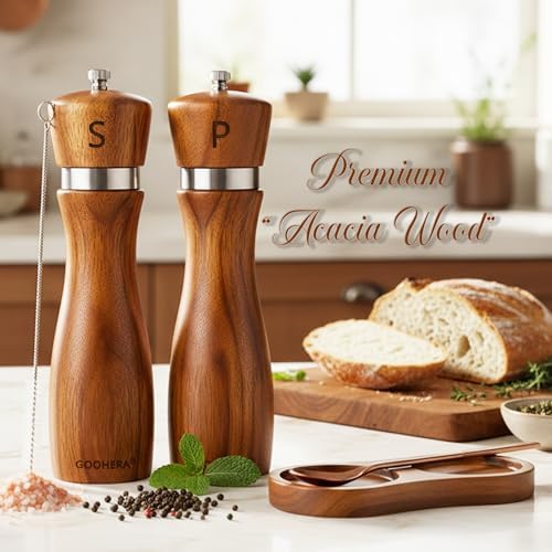 Salt and Pepper Grinder Set, 8", 2 Pack