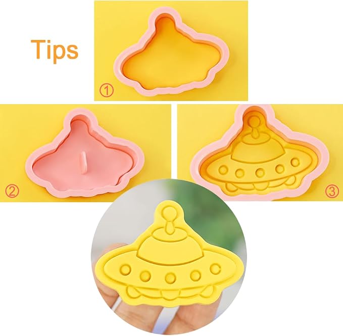 Outer-Space Cookie Cutters Set, 8-PCS 3D Astronaut, Planet Cookie Cutters - Image 3