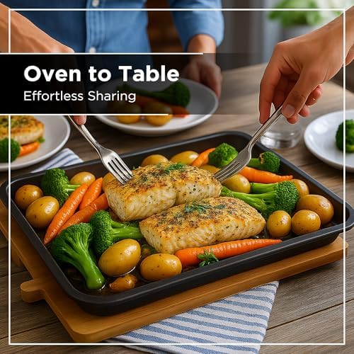 Wrenbury Jelly Roll Pan 15x10 Set of 2 - Non-Stick Baking Sheet Food