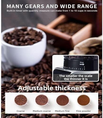 Electric Burr Coffee Grinder, 31 Grind Settings