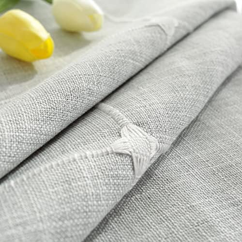 Round Boho Farmhouse Rustic Tablecloth Grey 48 Inch