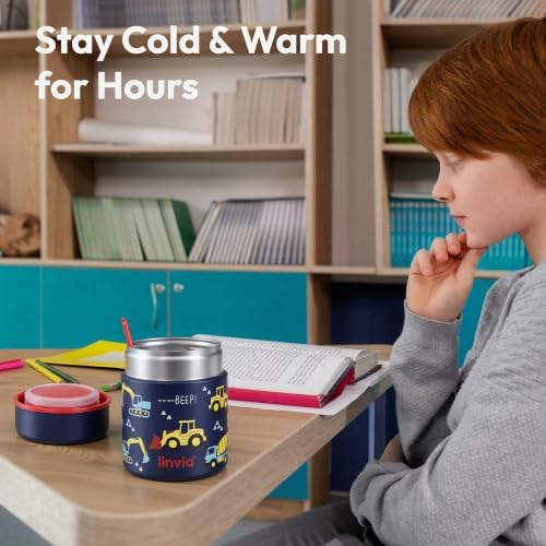 10 oz Kids Insulated Food Jar with Spoon, Lunch Container for School