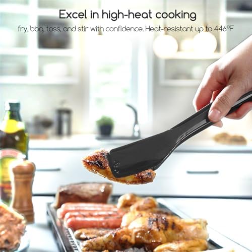 SOLEADER 11 Inch Silicone Tongs, 2-Pack
