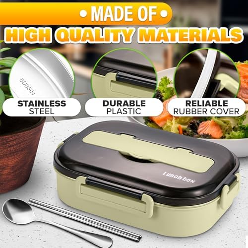 Reluen Stainless Steel Lunch Box to Go, Food Container, Bento Box