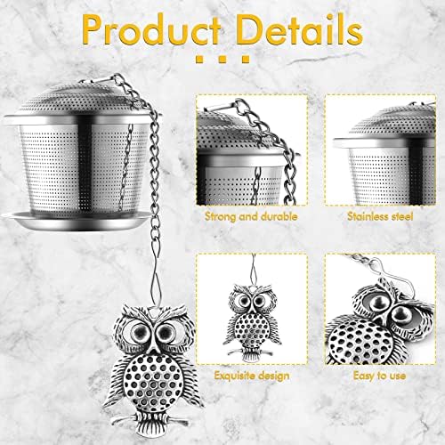 3Set Tea Infusers Tea Strainers for Loose Tea with Drip Trays and