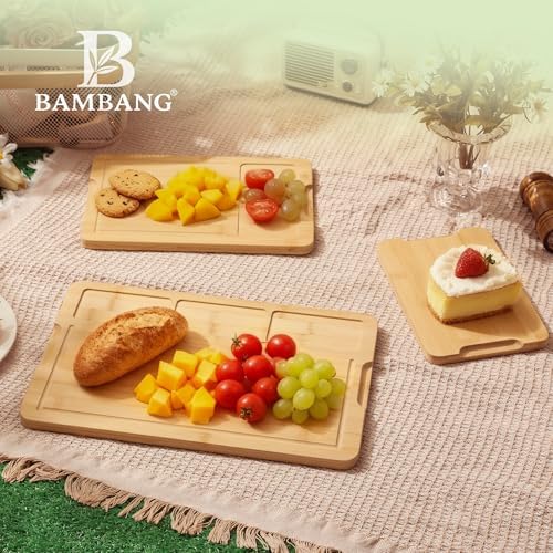 BAMBANG Bamboo Cutting Board Set, 3-Piece Wooden Chopping Boards for