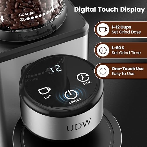 Home Coffee Grinder, Conical Burr, Stainless Steel