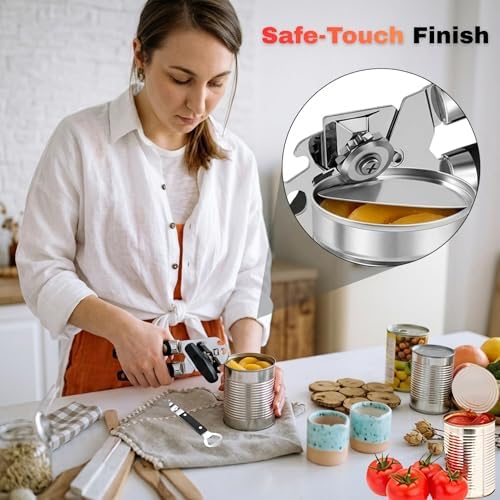 Can Opener Heavy Duty Easy-Use Design, Smooth Edge Safe Cut, Easy Grip